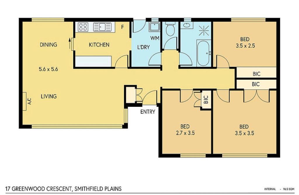 Floor plan of 17 Greenwood Cres, Smithfield Plains SA 5114