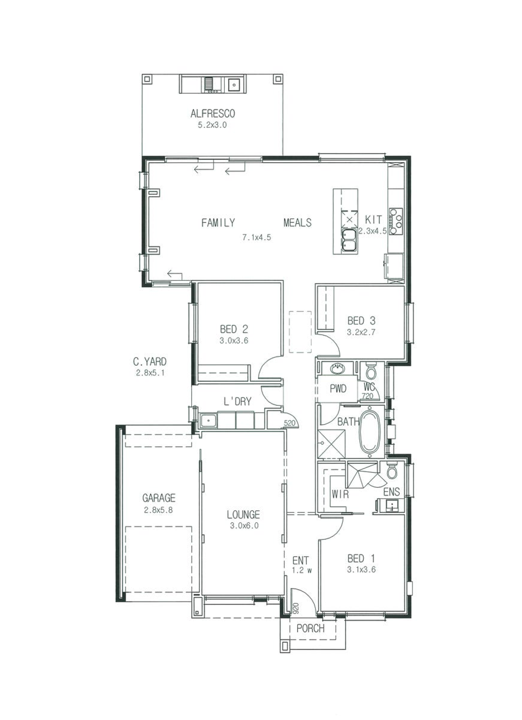 Floor plan of 66B Northcote Dr, Para Hills West SA 5096