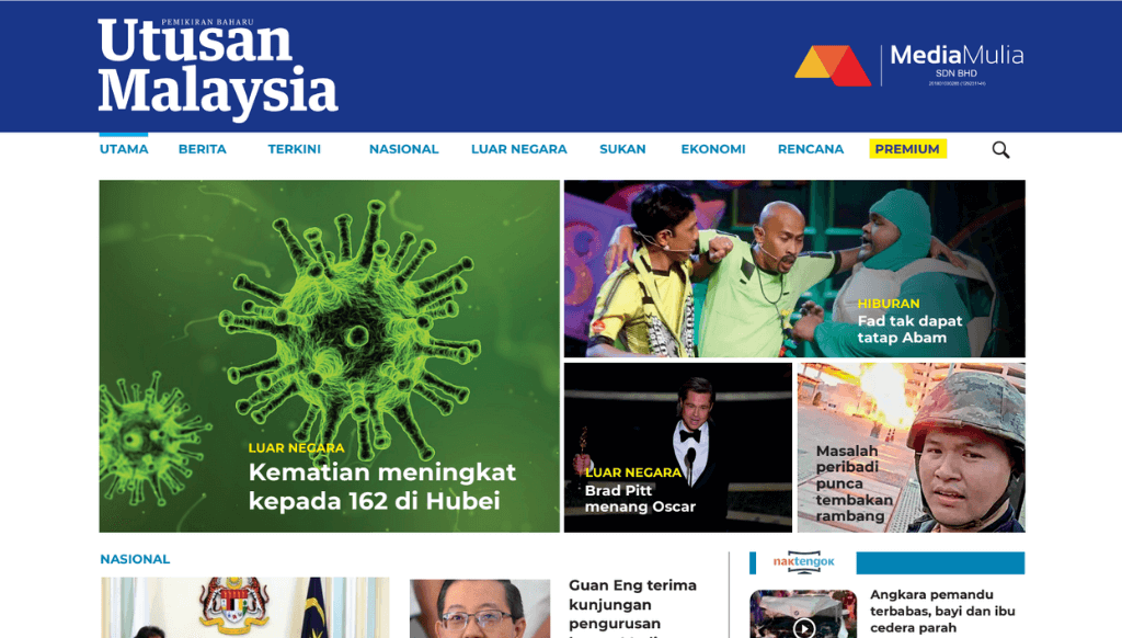 Utusan Malaysia - corporate Web Design Malaysia