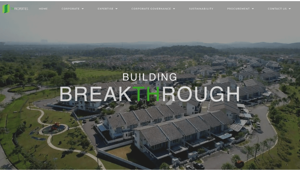 TH Properties - corporate Web Design Malaysia