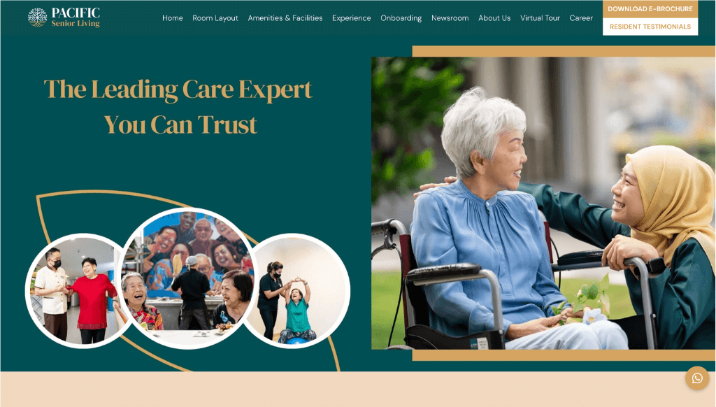 Pacific Senior Living - corporate Web Design Malaysia