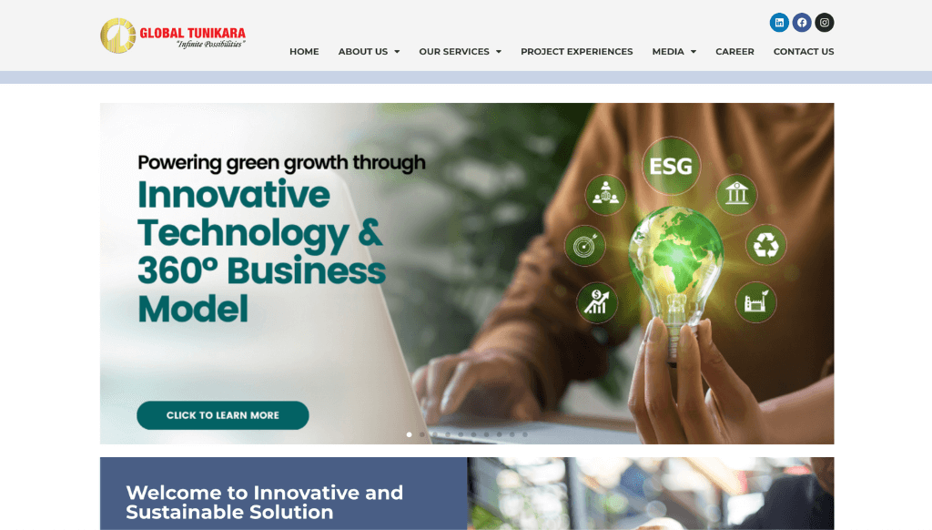 Global Tunikara - corporate Web Design Malaysia