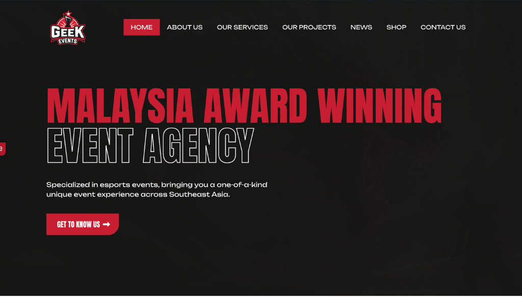 Geek Events - corporate Web Design Malaysia