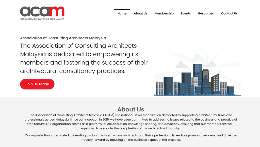 Association of Consulting Architects Malaysia - corporate Web Design Malaysia
