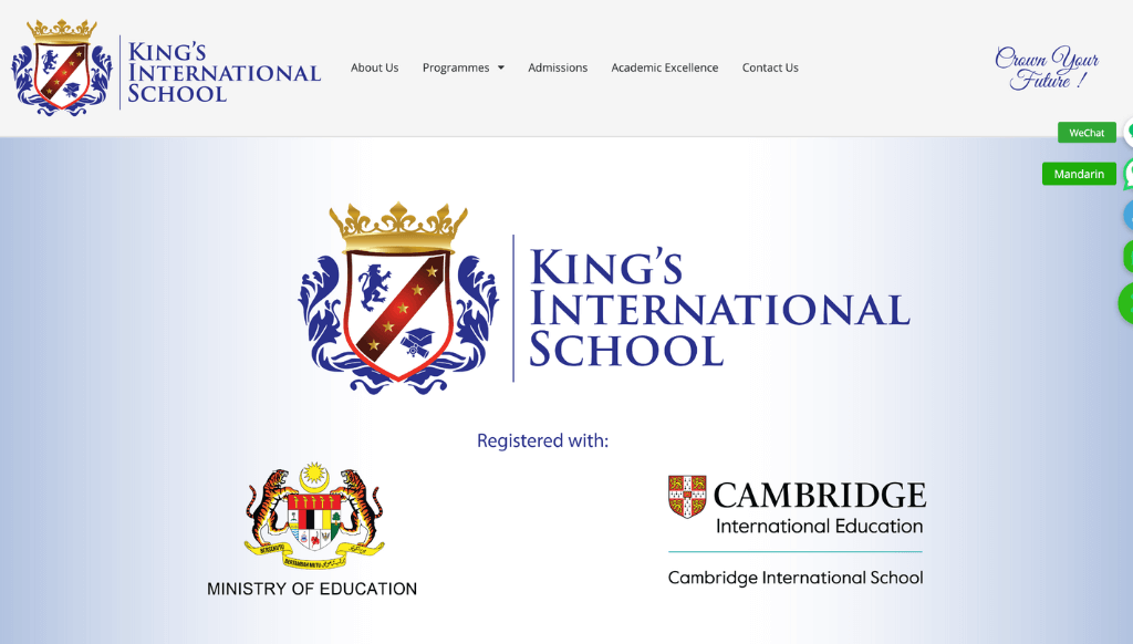 King's International School - corporate Web Design Malaysia