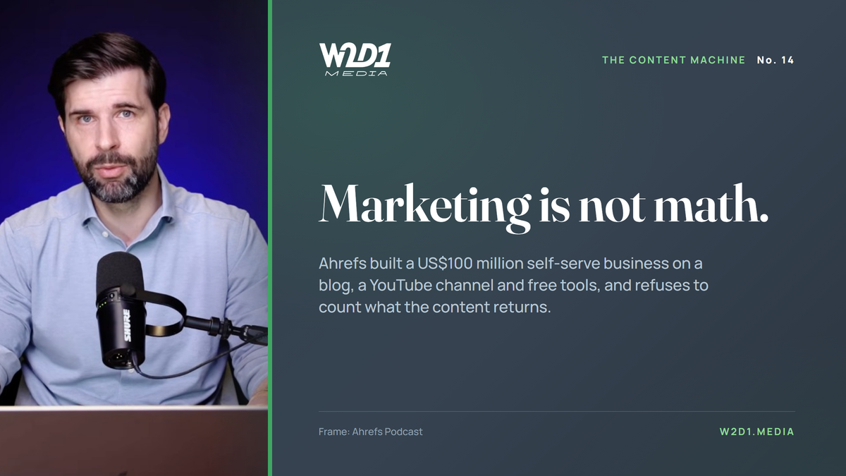 How Ahrefs built a US$100 million self-serve business on a blog, a YouTube channel and free tools, and why its marketing chief refuses to count what the content returns