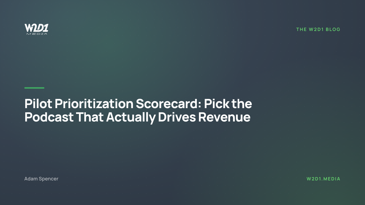 Pilot Prioritization Scorecard: Pick the Podcast That Actually Drives Revenue