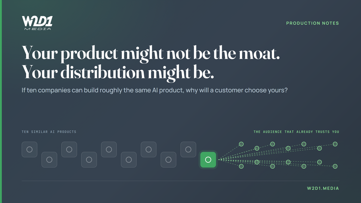 Your product might not be the moat. Your distribution might be.