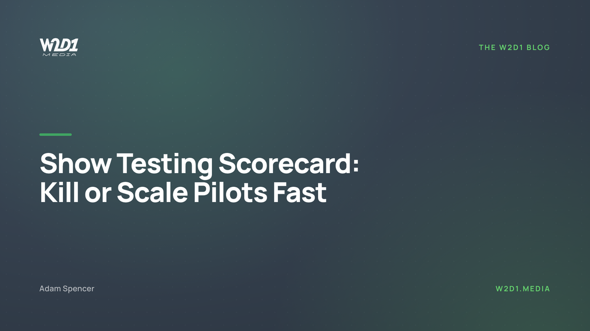 Show Testing Scorecard: Kill or Scale Pilots Fast