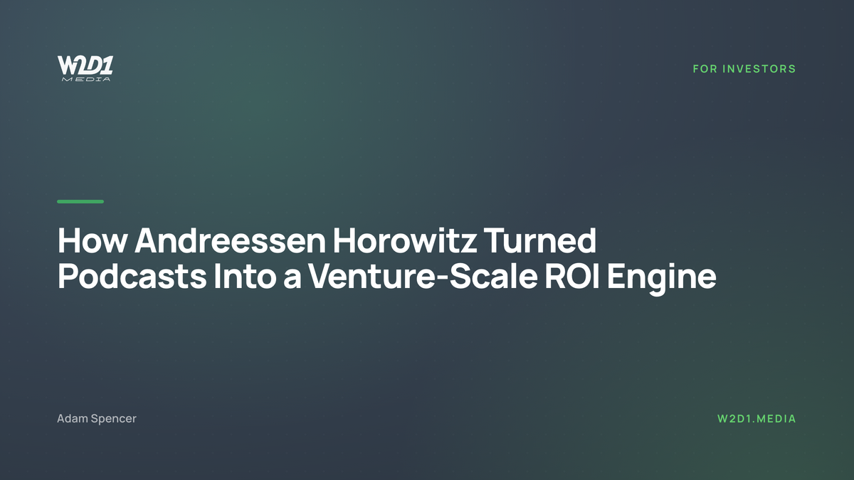 How Andreessen Horowitz Turned Podcasts Into a Venture-Scale ROI Engine