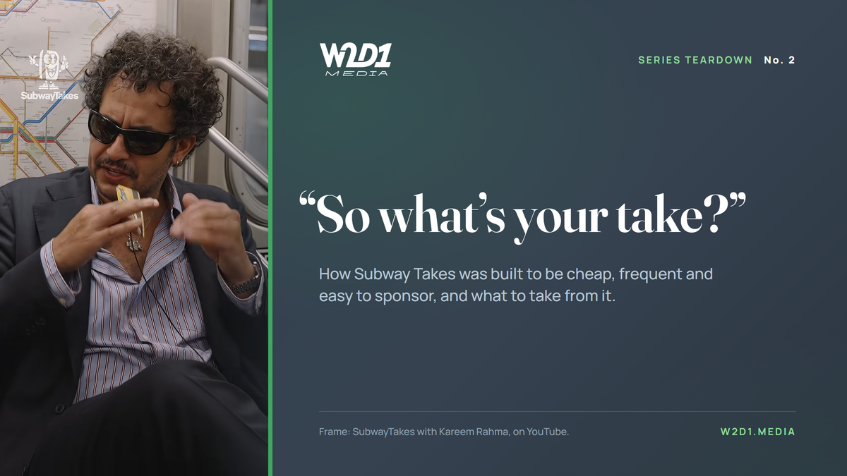 Series Teardown: how Subway Takes turned a MetroCard and a hot take into an Emmy-nominated show