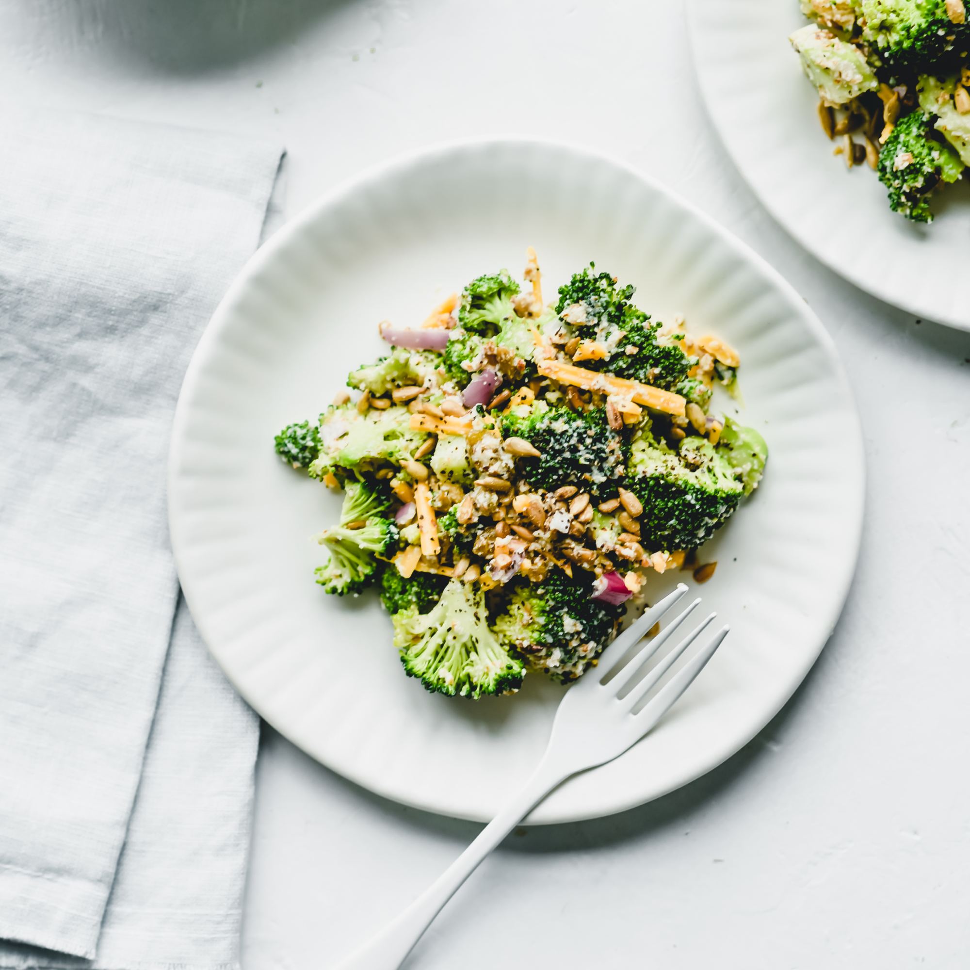 Vegan Broccoli salad with almond pulp recipe from Almond Cow