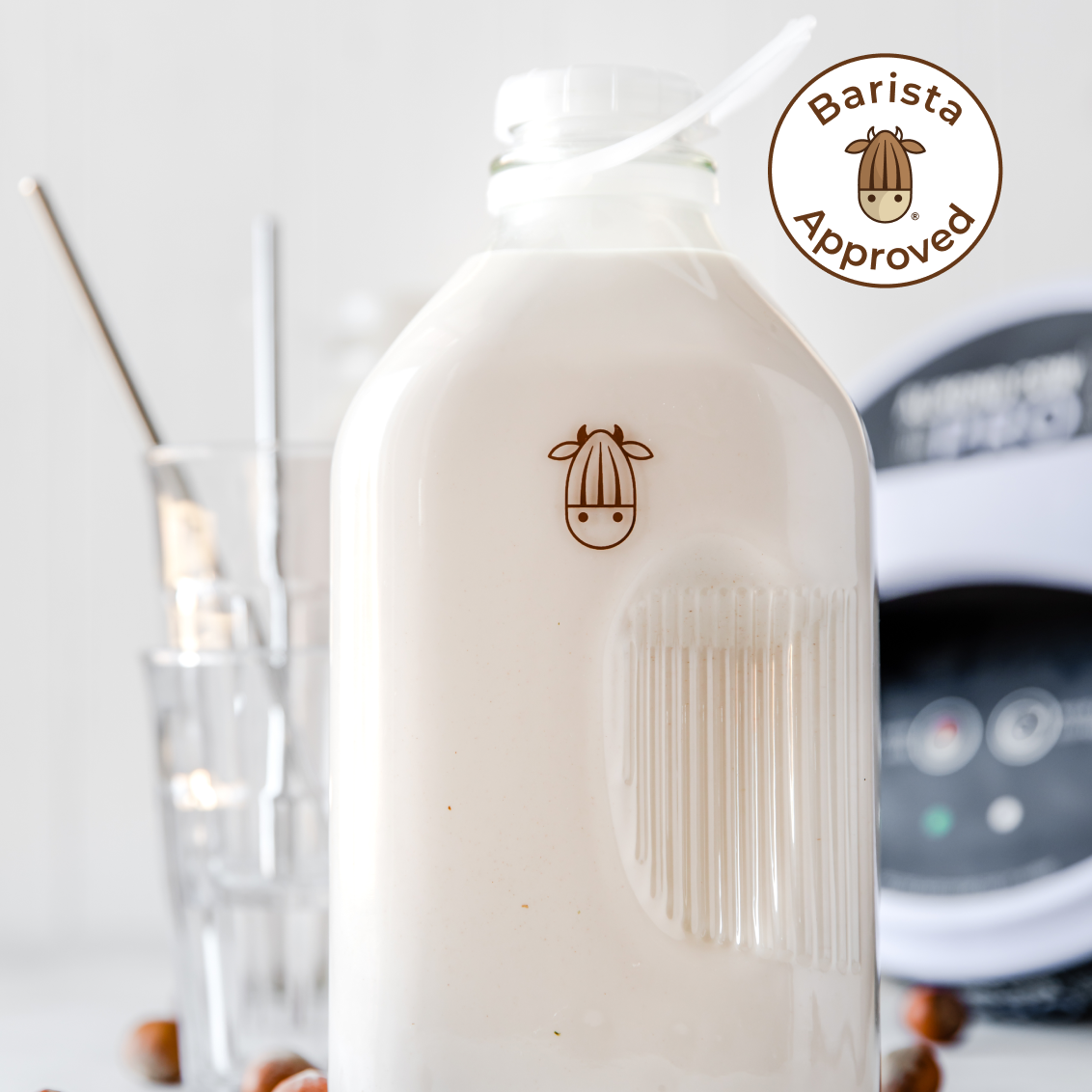 Pro Hazelnut Milk in a glass jug