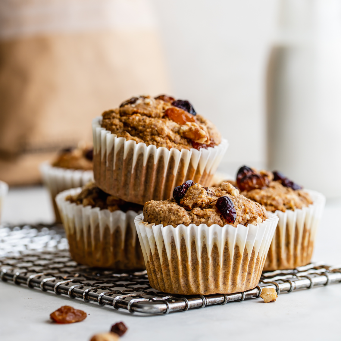 Carrot Cake Muffins stacked