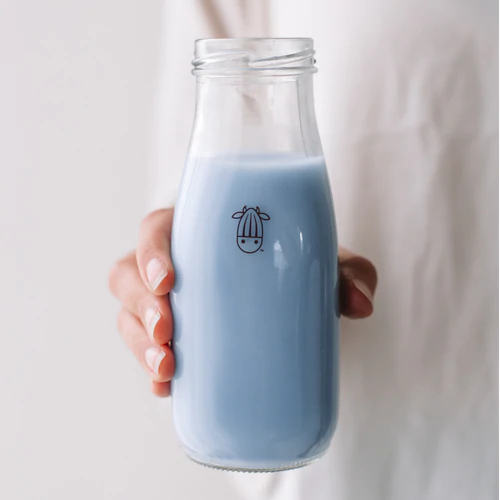 Colorful homemade Bubblegum Milk made with Almond Cow milk maker