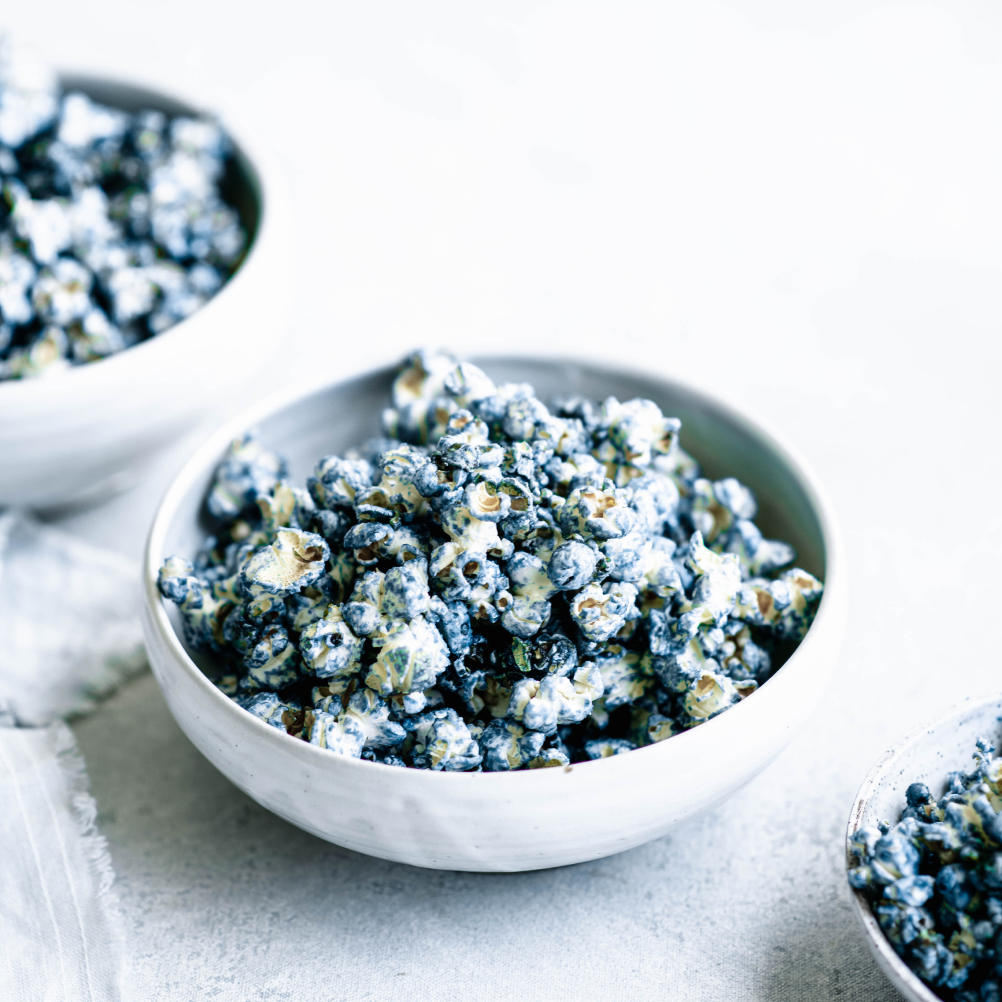 Sweet & Salty Blue Popcorn made with Almond Cow vegan butter