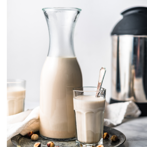 Homemade hazelnut milk rich in vitamins and minerals