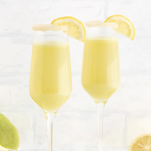 Easy-to-make Pear Champagne Sparkler prepared with Almond Cow