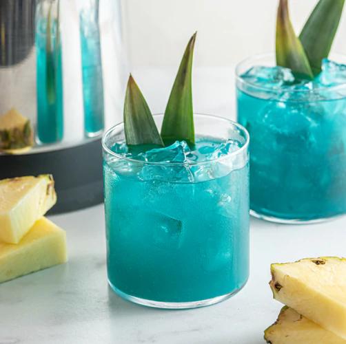 Almond Cow's Blue Hawaiian Cocktail - Pineapple Almond Milk Recipe