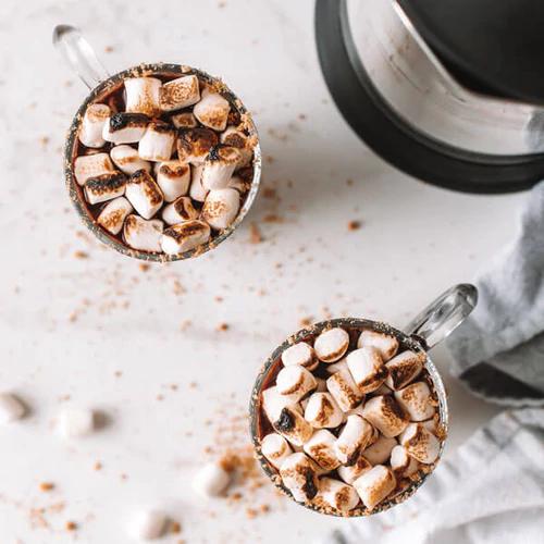 S'mores Hot Chocolate topped with marshmallows