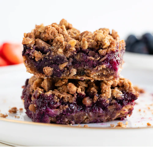 Golden brown Berry Oat Bars recipe from Almond Cow, perfect for breakfast or snacks
