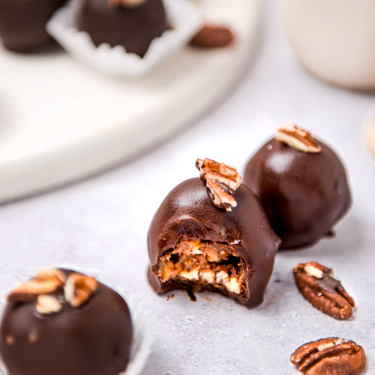 Toasted Pecan Pie Truffles with Bourbon or Vanilla