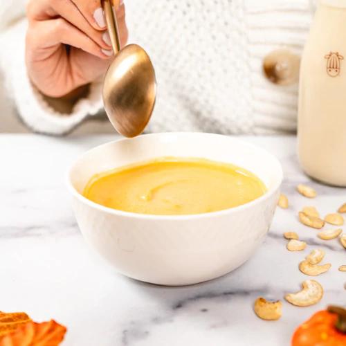 Homemade creamy pumpkin purée using Almond Cow's recipe