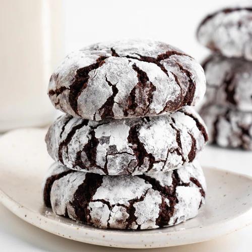 Chocolate Cashew Crinkle Cookies