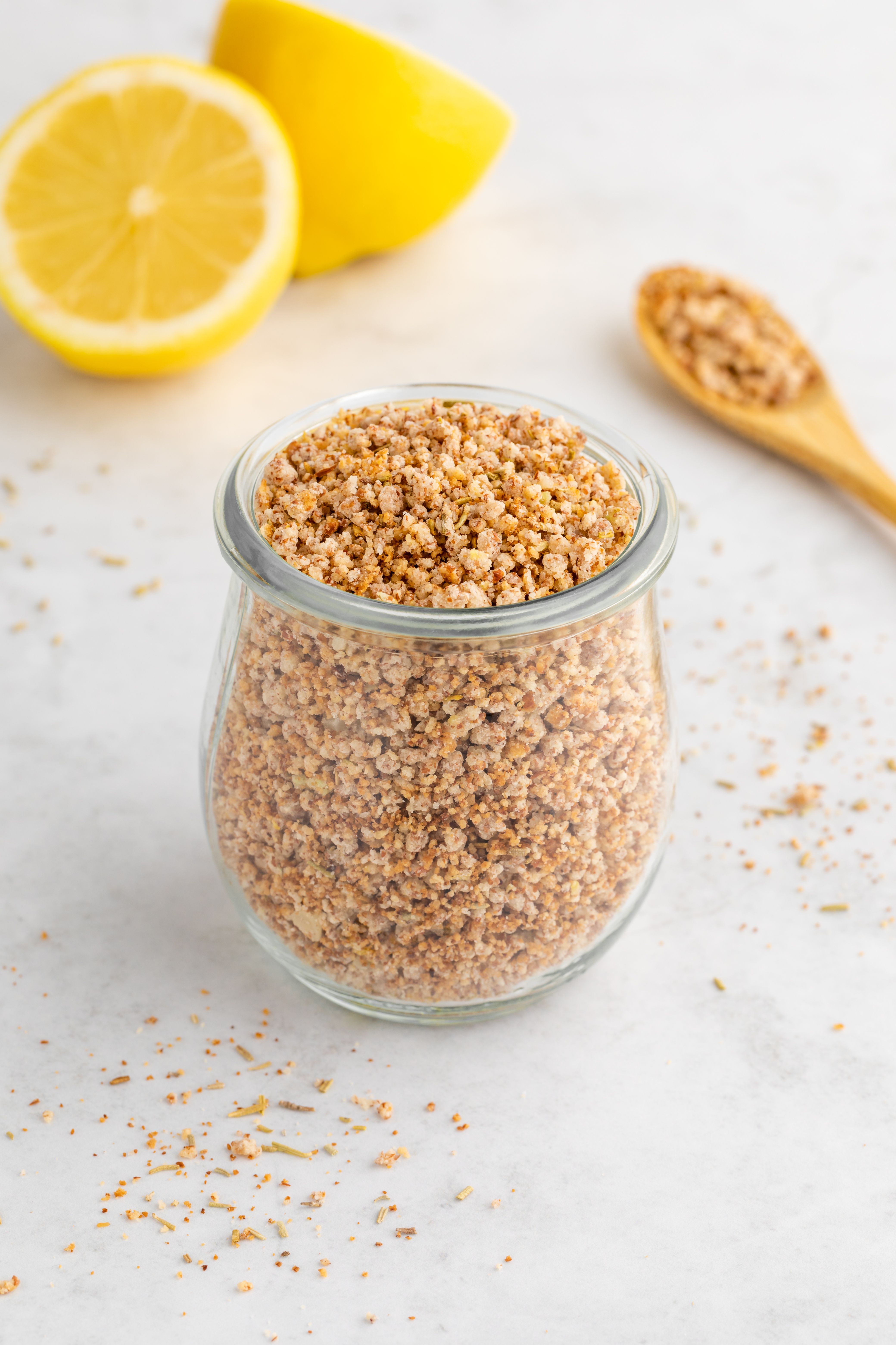 Lemon Rosemary Almond Pulp Breadcrumbs made with leftover almond pulp from your Almond Cow