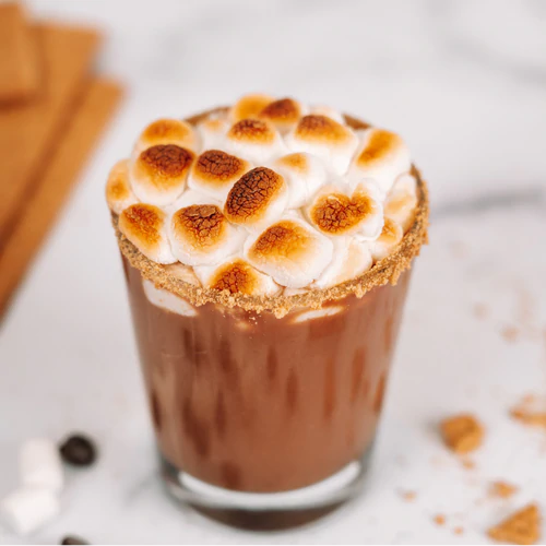Vegan S'mores Horchata made with Almond Cow milk machine