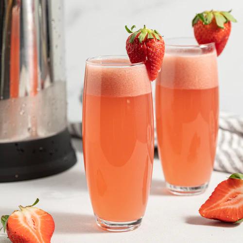 Spritzy Strawberry Rossini drink blended with love
