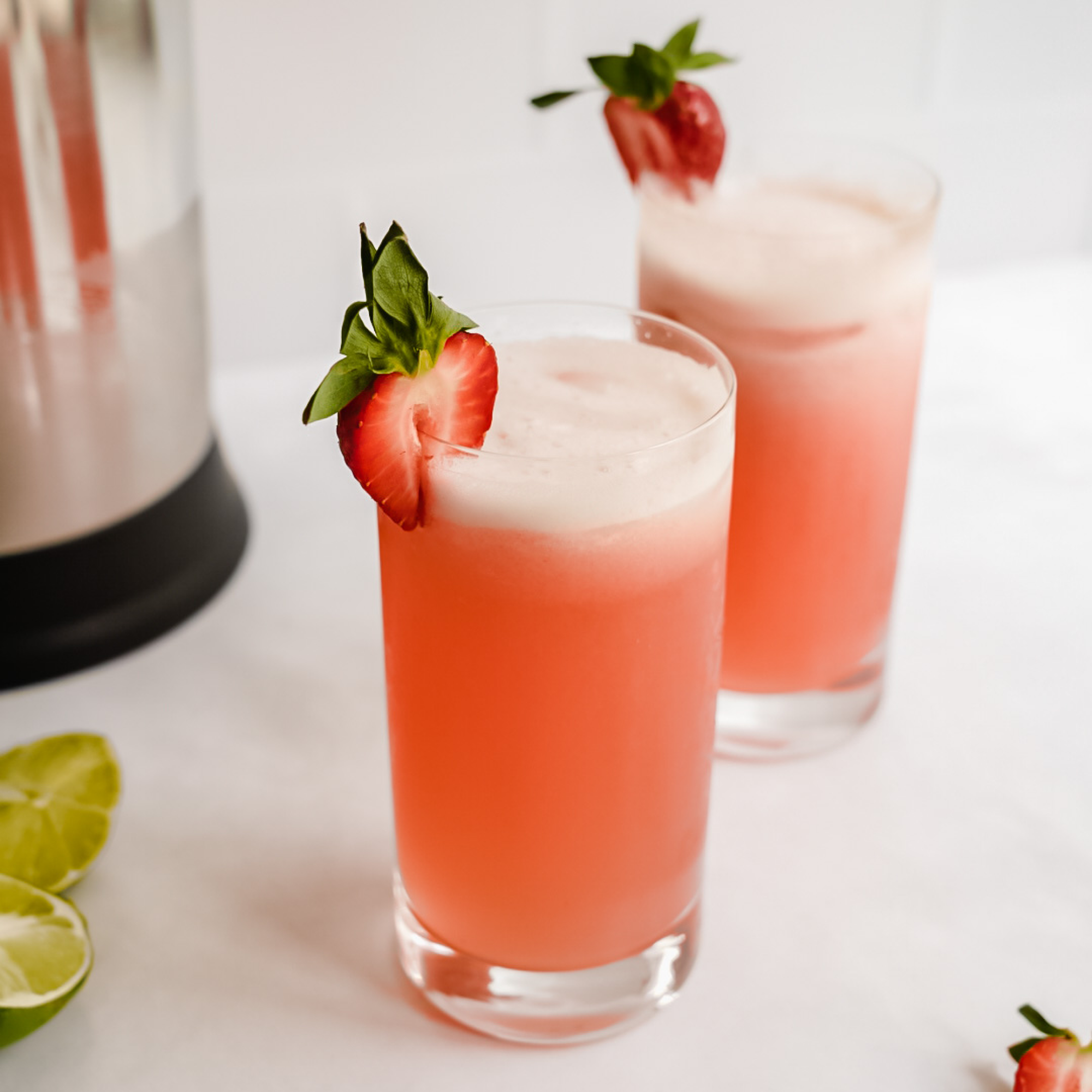 Strawberry Coconut Limeade made in the Almond Cow