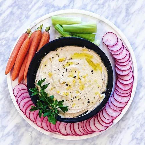 Delicious and healthy almond pulp hummus made from leftover Almond Cow pulp