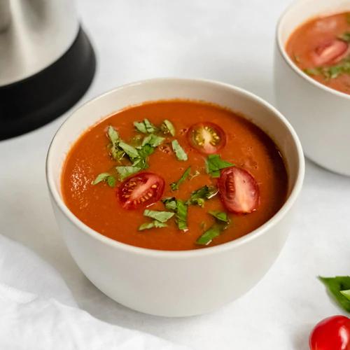 Vegan Tomato Bisque Soup created with Almond Cow's Machine