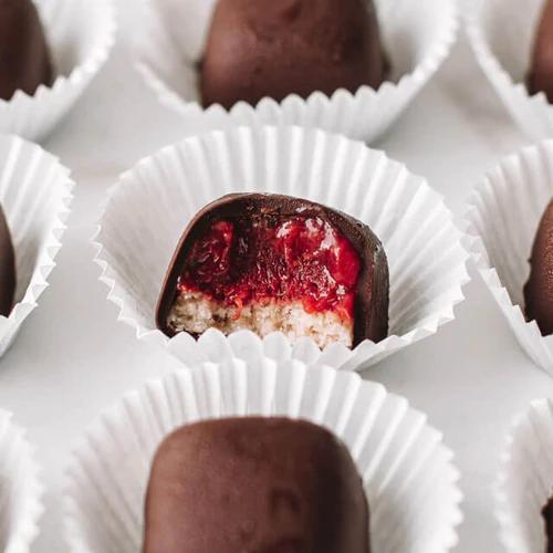 Peanut Butter and Jelly Truffles Recipe Image by Almond Cow