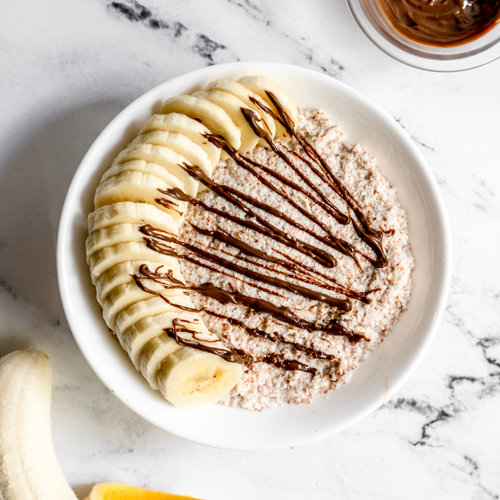 Delicious banana and Nutella pulpmeal served for quick breakfast