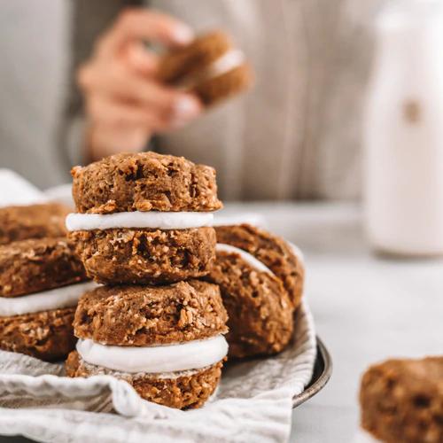 Chewy Oatmeal Cream Pies with Almond Pulp from Almond Cow