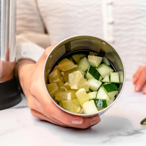 Refreshing Cucumber Lemon Infusion prepared using Almond Cow