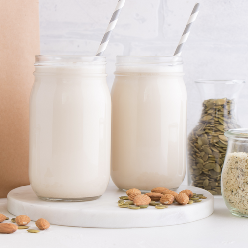 Blend of 12 different nuts and seeds in Almond Cow's Everything Milk Recipe