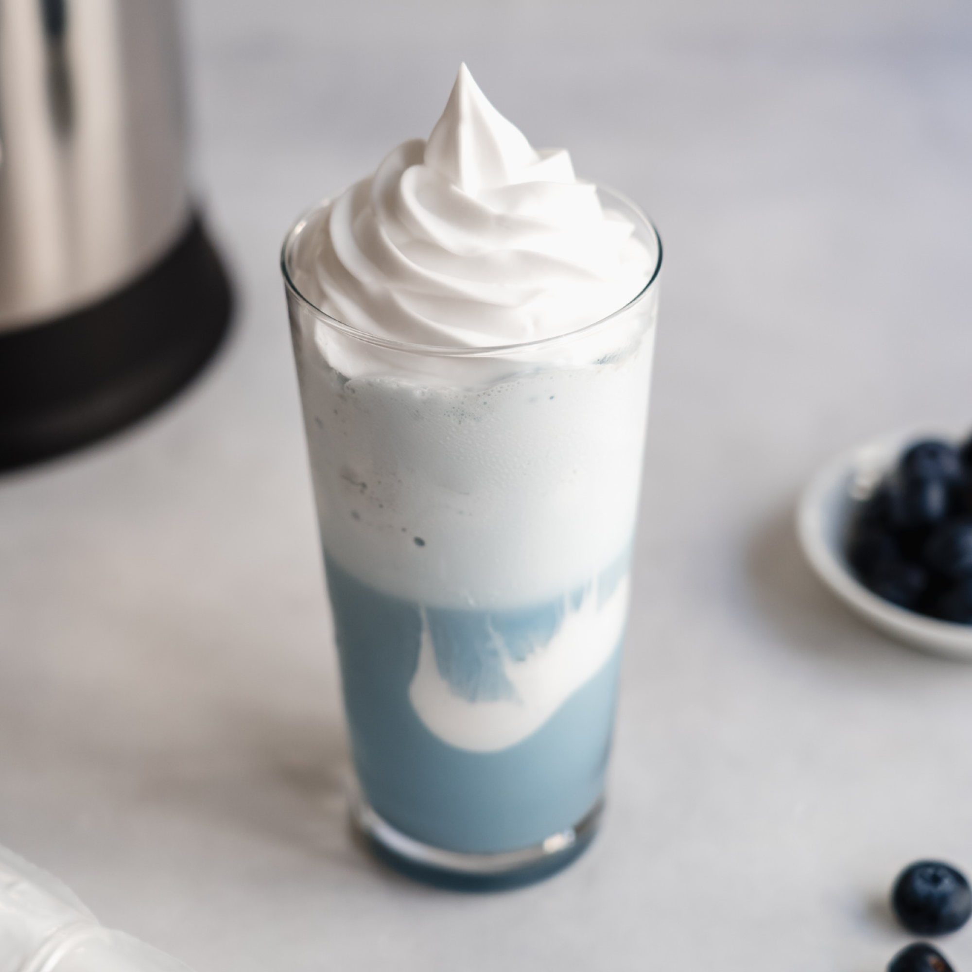 Copycat Blueberry Cloud Frappe made with the Almond Cow. 