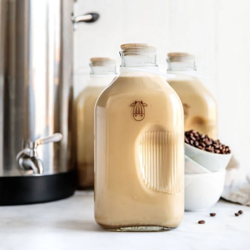 Cold Brew Milk made using Almond Cow Pro in a glass jug