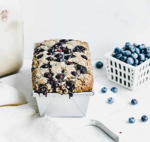 Almond Cow's Delicious Blueberry Oat Loaf Made with Almond Pulp