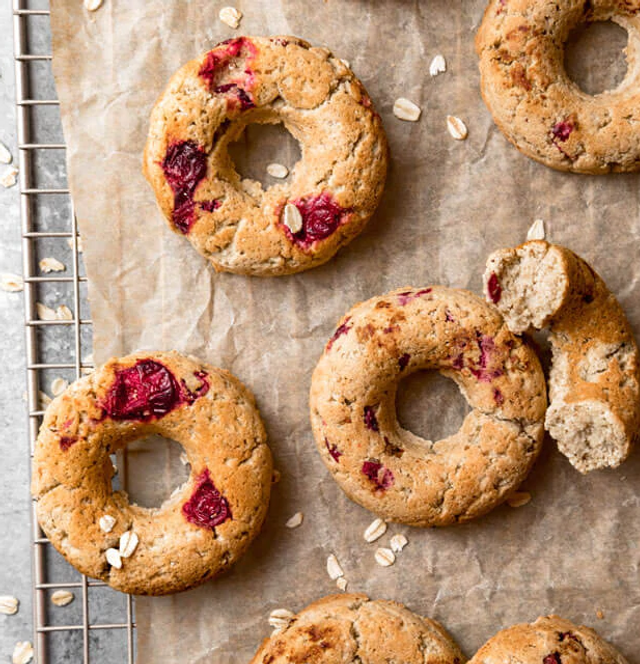 Baked Cranberry Oat Donuts 