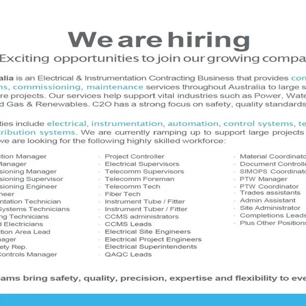 C2O Australia is hiring