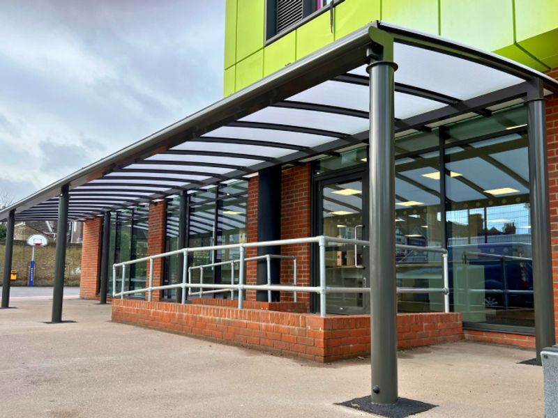 Covered walkway installation