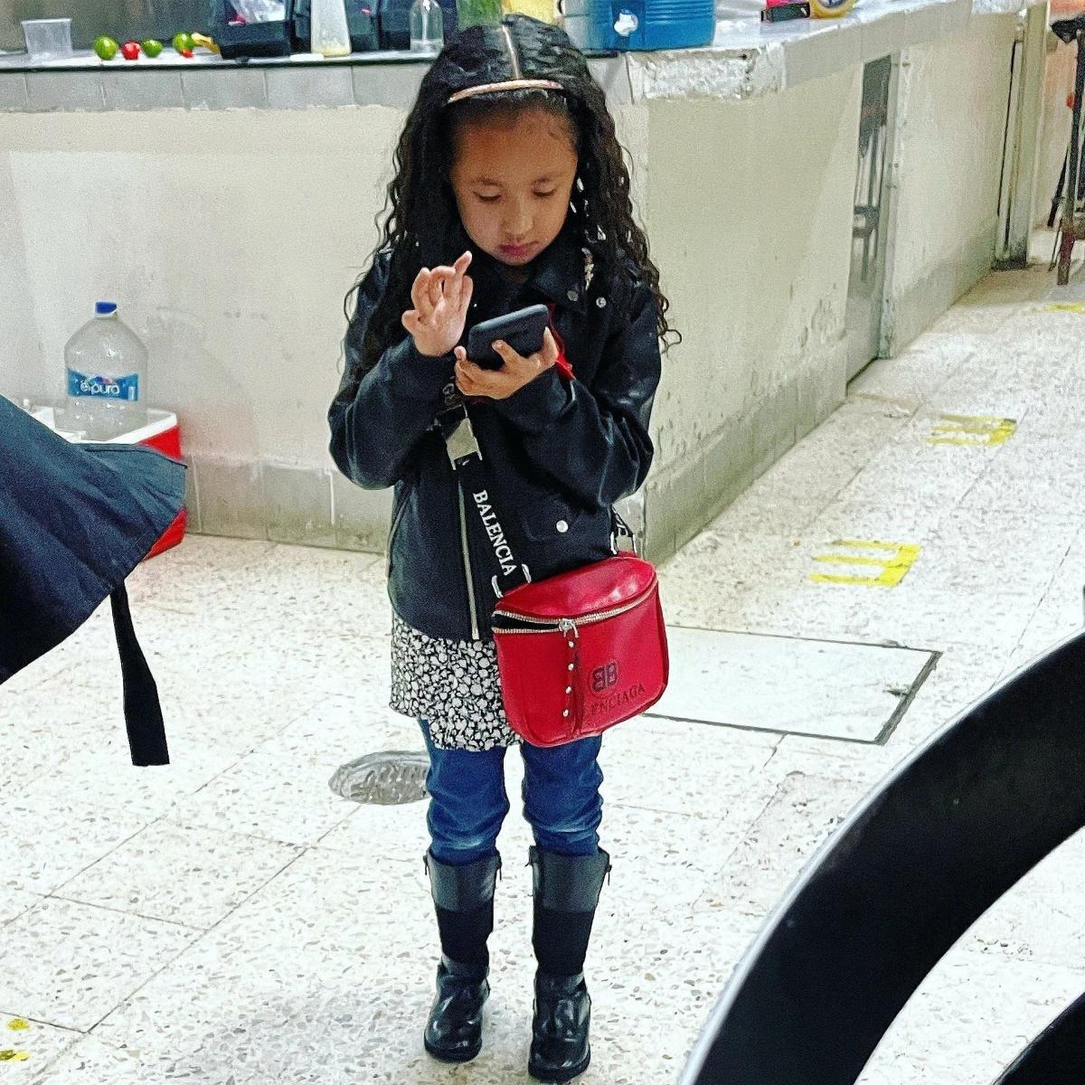 Young girl on phone