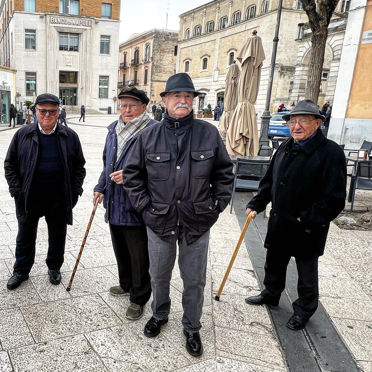 old men in Matera, Italy