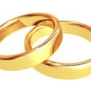 Two overlapping gold rings