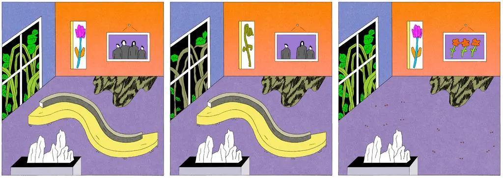Illustration of odd couch design