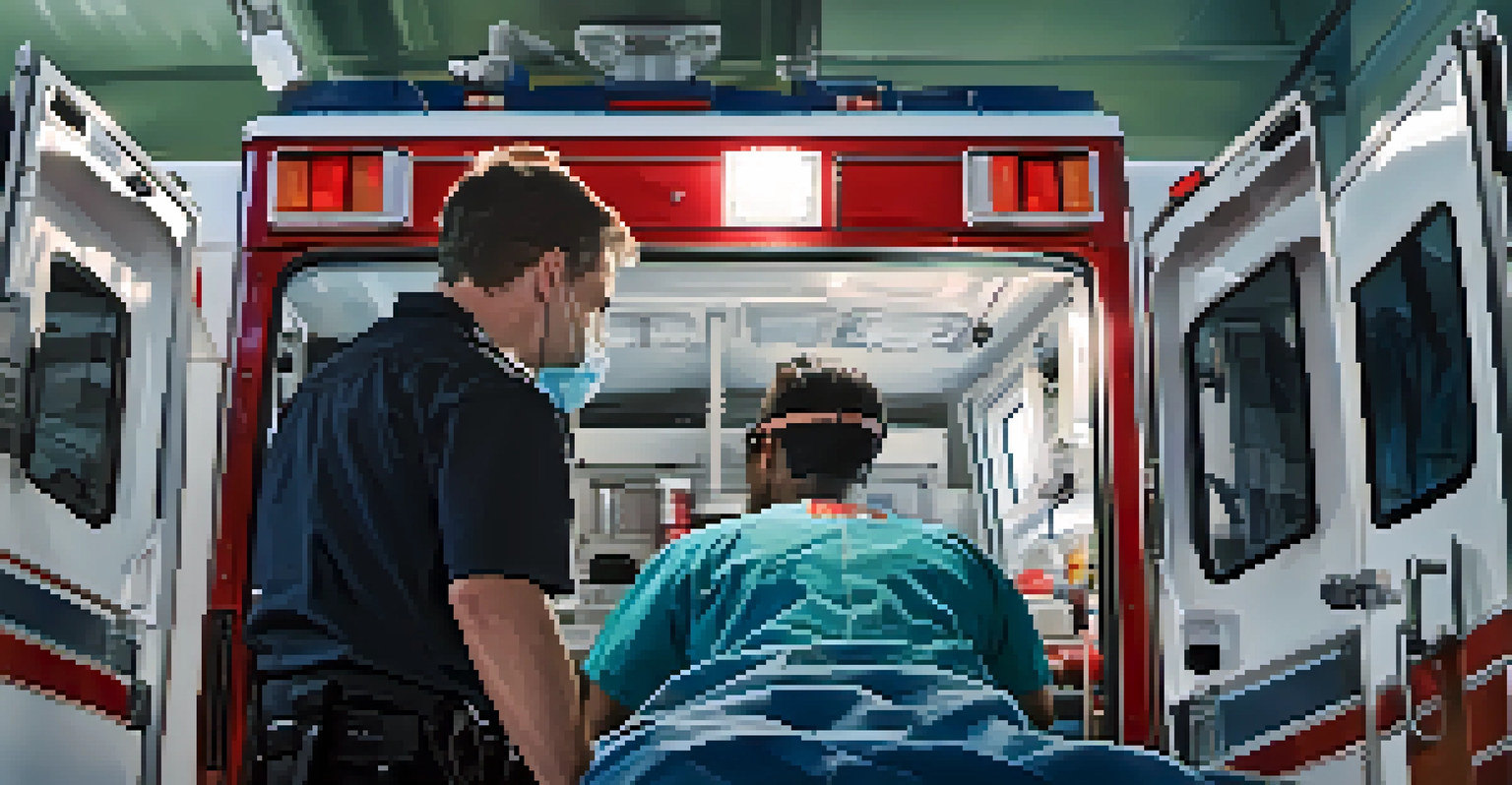 An EMT providing care to a patient in a well-lit ambulance, demonstrating the role of emergency medical services in Spokane.